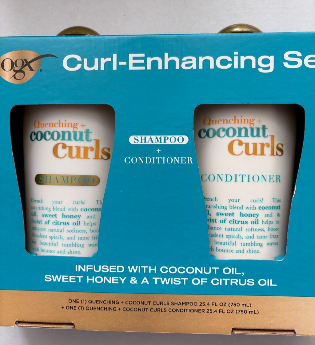 OGX Coconut Curls Shampoo & Conditioner Set - Hydrating 25.4 Fl Oz Pack of 2