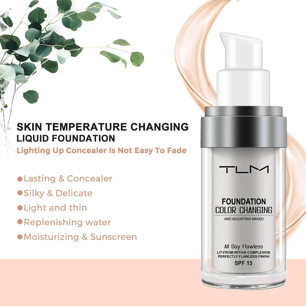 Color Changing Liquid Foundation with SPF15 - Moisturizing, Natural Finish, 2 Pack