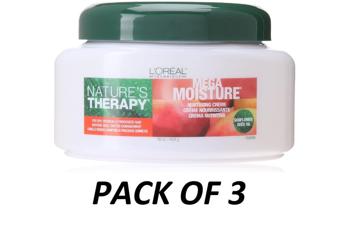 L'Oréal Mega Moisture Conditioner Pack of 3 - Deep Hydration for Dry Hair
