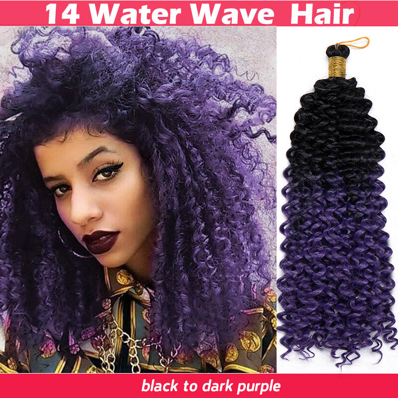 Long Boho Crochet Water Wave Braid Hair Extensions - Curly Synthetic Hair