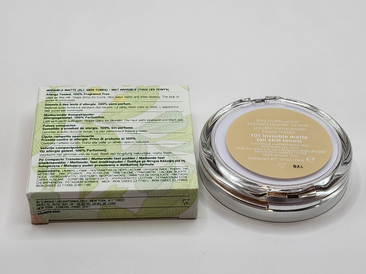 Clinique Stay Matte Sheer Pressed Powder Oil Free 101 Invisible Matte - Face Powder