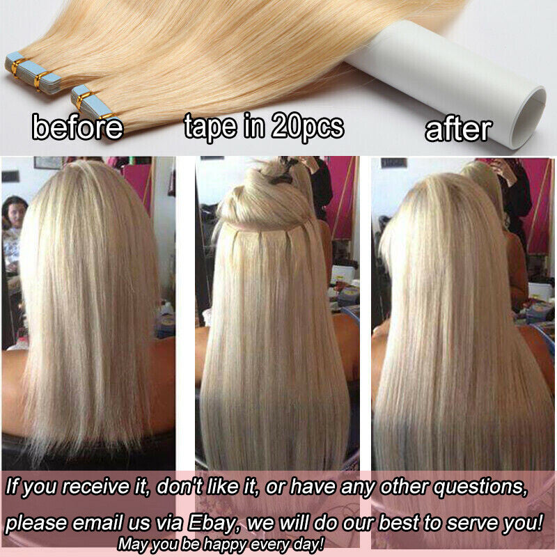 60PCS Thick Tape-In Hair Extensions - Remy Human Hair Skin Weft
