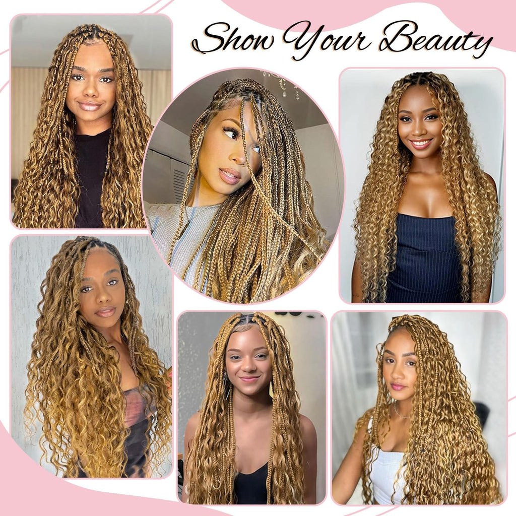 Belaved Curly Water Wave Braiding Hair Honey Blonde 20 Inch 2 Bundles 100g