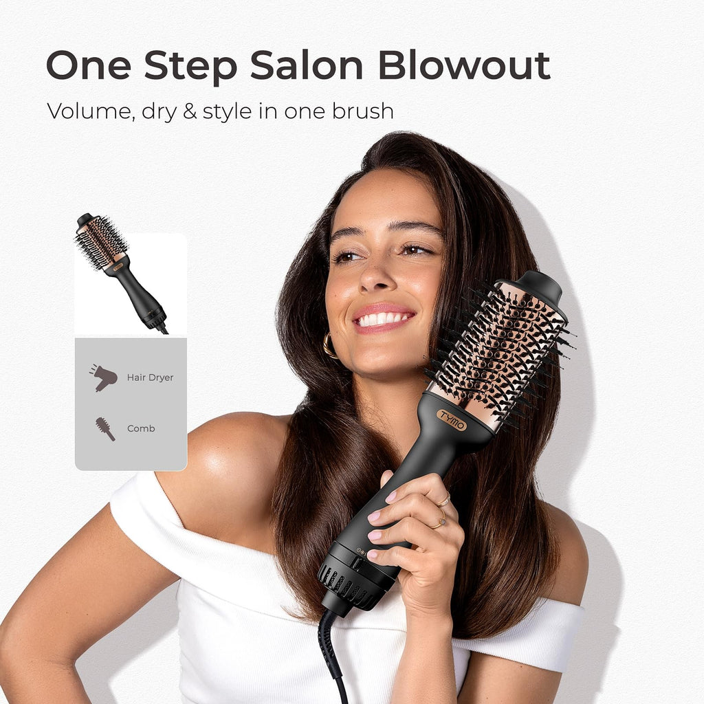 Professional 4-in-1 Hair Dryer Brush - Volumizer, Straightener & Curler