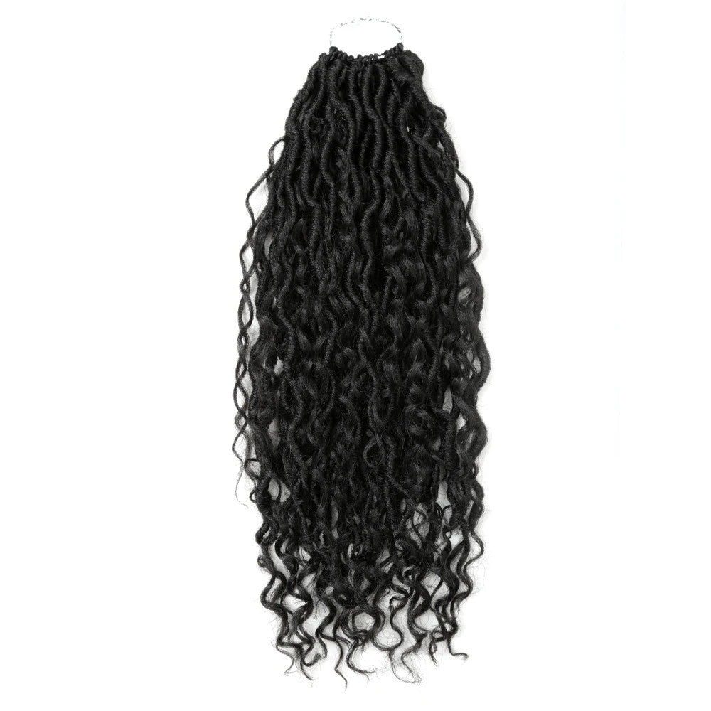 Synthetic Curly Faux Locs Crochet Hair Extensions for Women