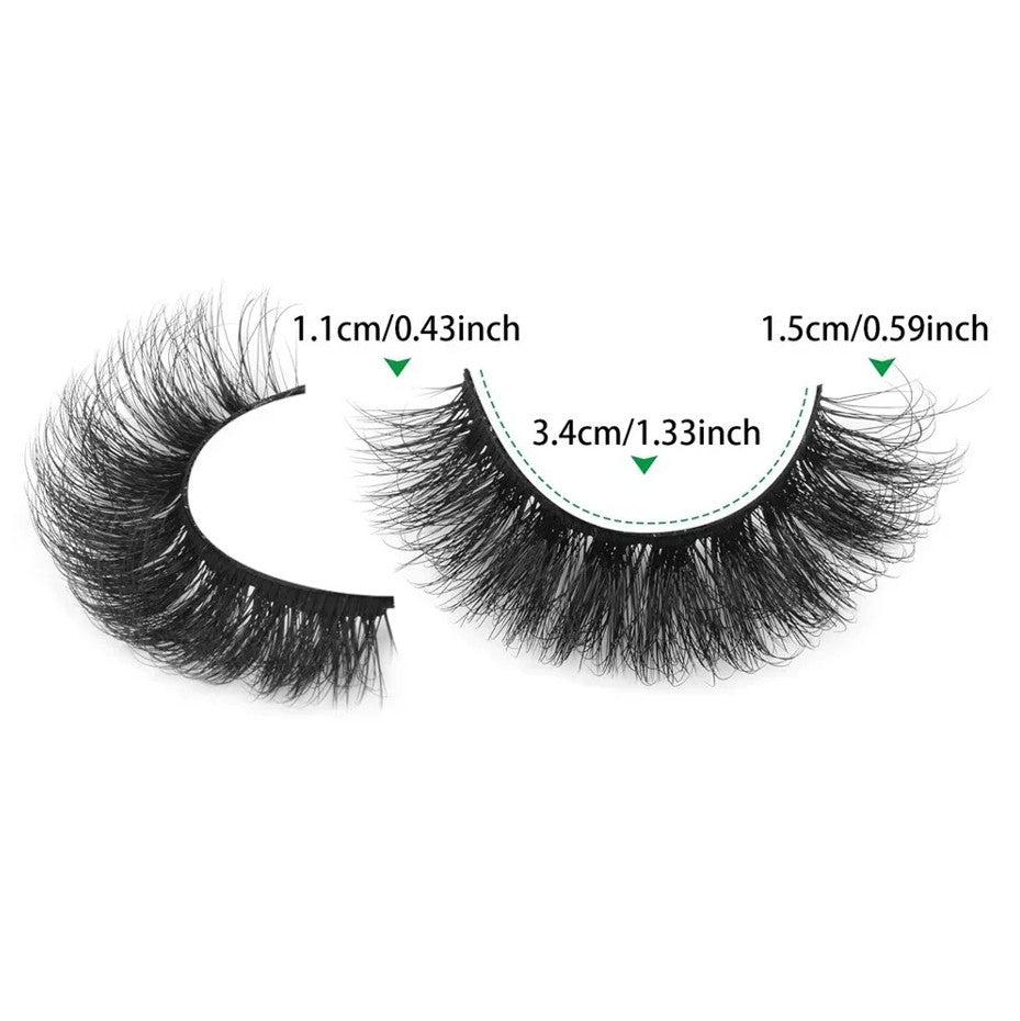 14 Pairs Natural Faux Mink Lashes - Thick Fluffy Cat Eye Extension Look