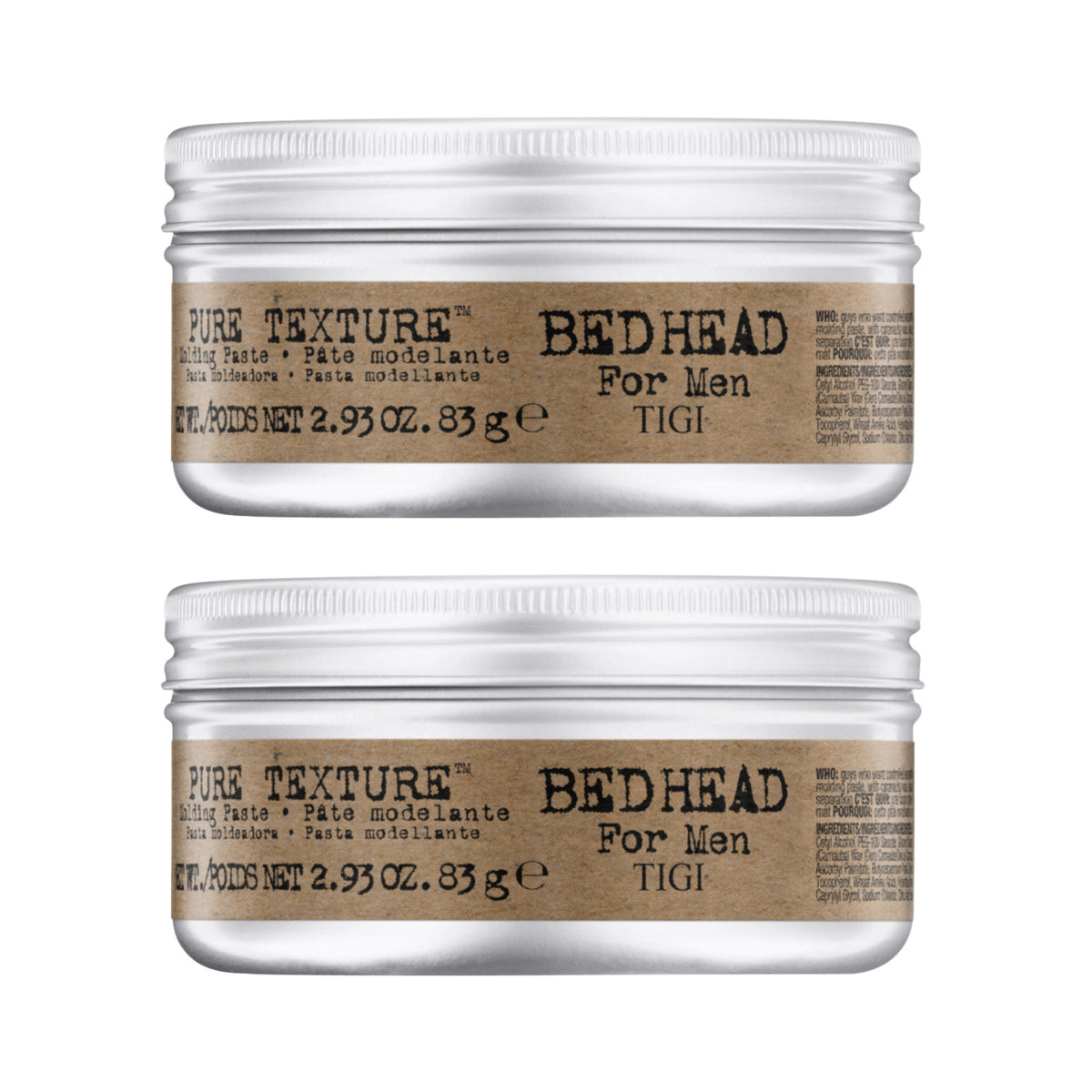 Men's Styling Paste - Matte Finish, Humidity & Frizz Control, 2.93 oz Pack of 2