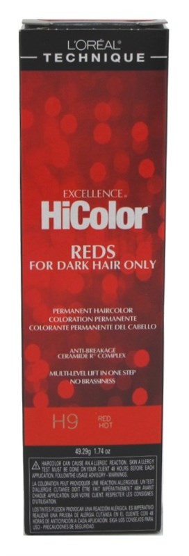 (3 Pack) Loreal Excellence Hicolor Red Hot Hair Color Tube - 1.74oz