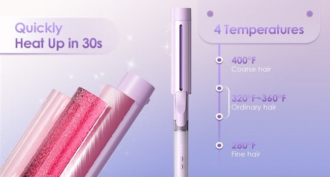 1.5 Inch Professional Curling Wand with Negative Ions for Natural Long-Lasting Curls