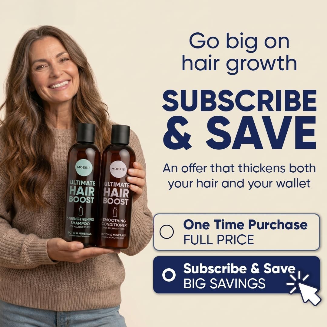 Hair Growth Shampoo & Conditioner Set for Men & Women - Biotin & Rosemary, Thicker Hair