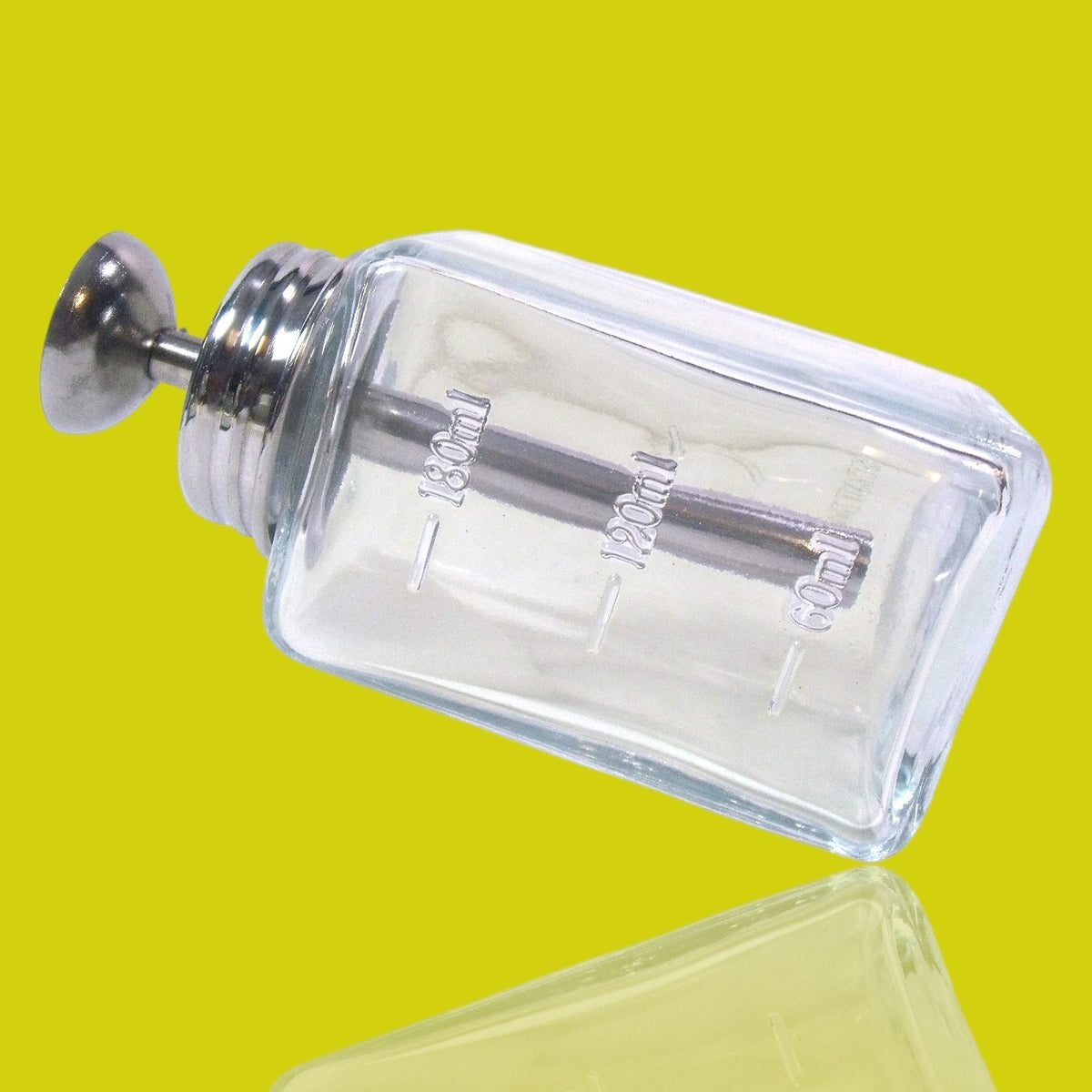 2-Pack Push-Down Pump Glass Dispenser Bottles with Cap – 180ml Empty Alcohol/Remover Bottles