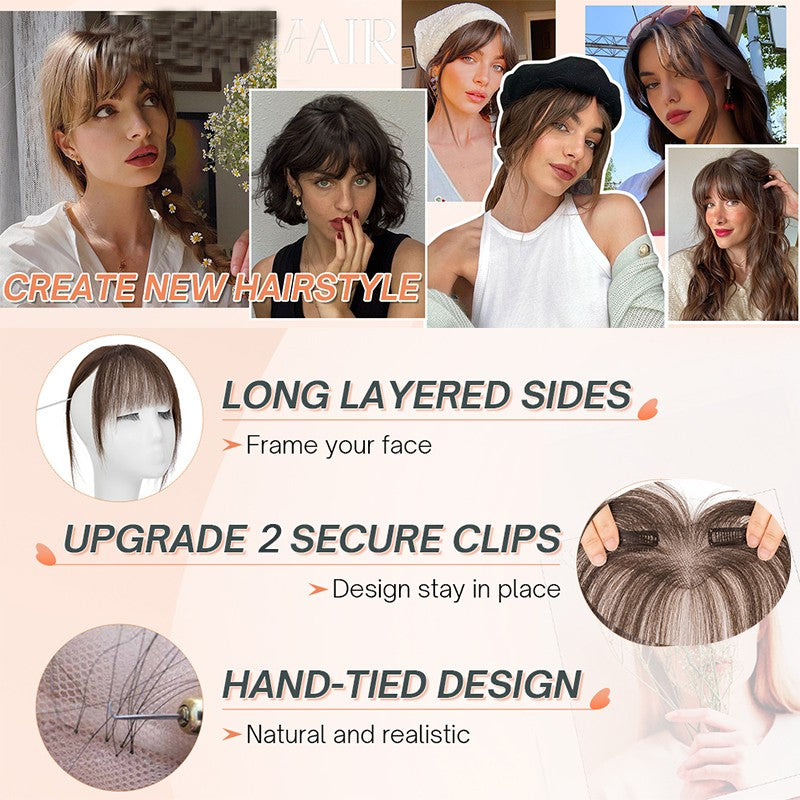 Clip-In Bangs Hair Topper for Women - Human Hair, 360° Clip-In Style