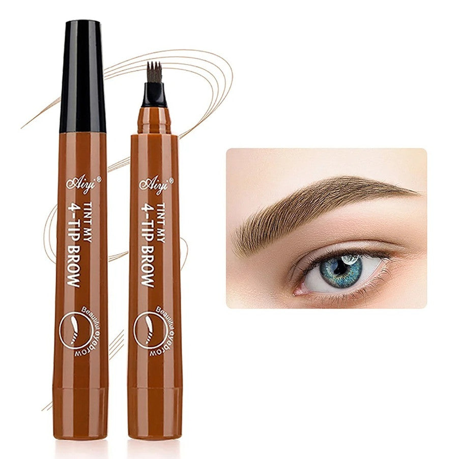 Waterproof Long-Lasting Four-Pronged Eyebrow Pencil for Natural Makeup