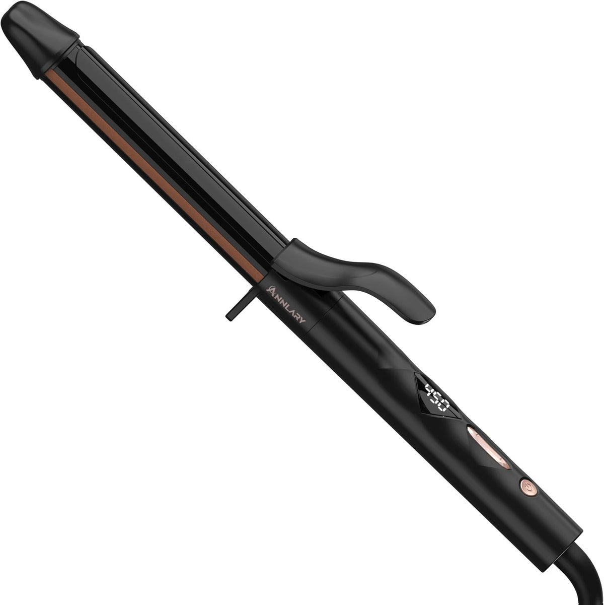 1 Inch Titanium Ceramic Curling Iron with Long Barrel & Adjustable Heat