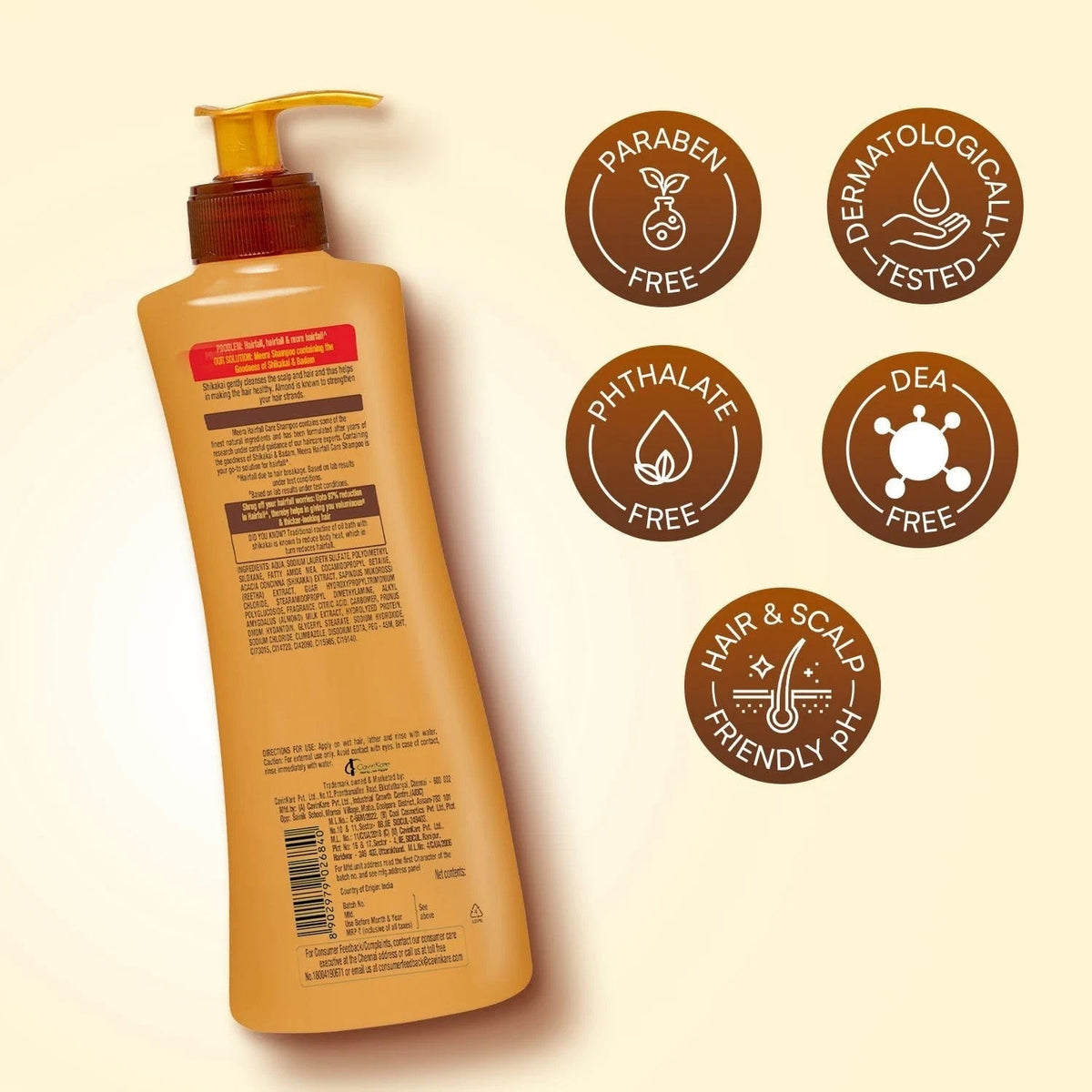 Herbal Hairfall Care Shampoo with Shikakai & Almond 340ml - Unisex Natural Cleansing
