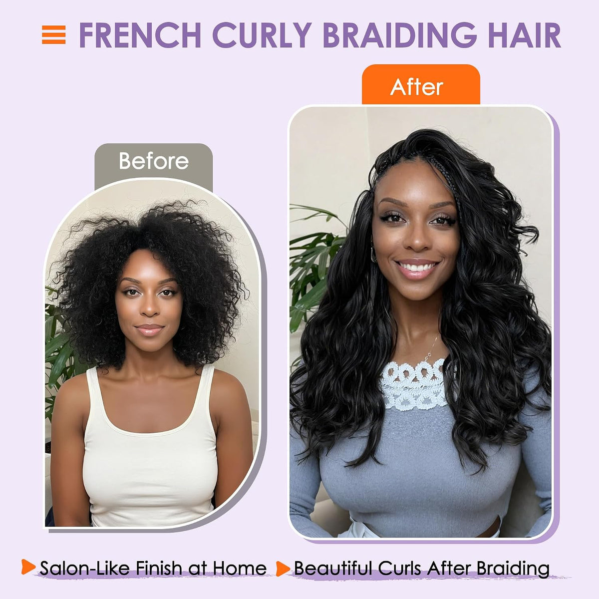 French Curly Braiding Hair 8 Pack 12 Inch Pre-Stretched Natural-Looking Curls