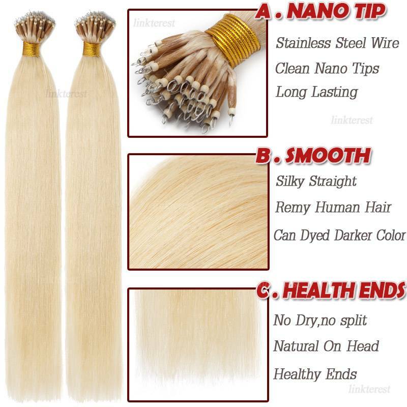Nano Ring Human Hair Extensions - 14-24 Inch Remy Real Hair Highlights