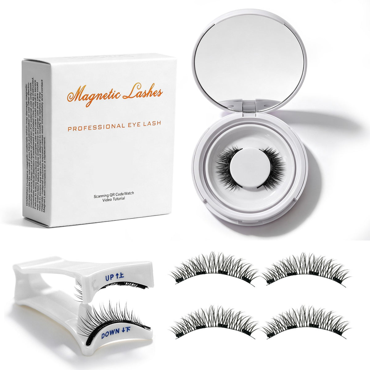 Reusable Magnetic False Eyelashes Kit with Applicator No Glue Needed Natural Look