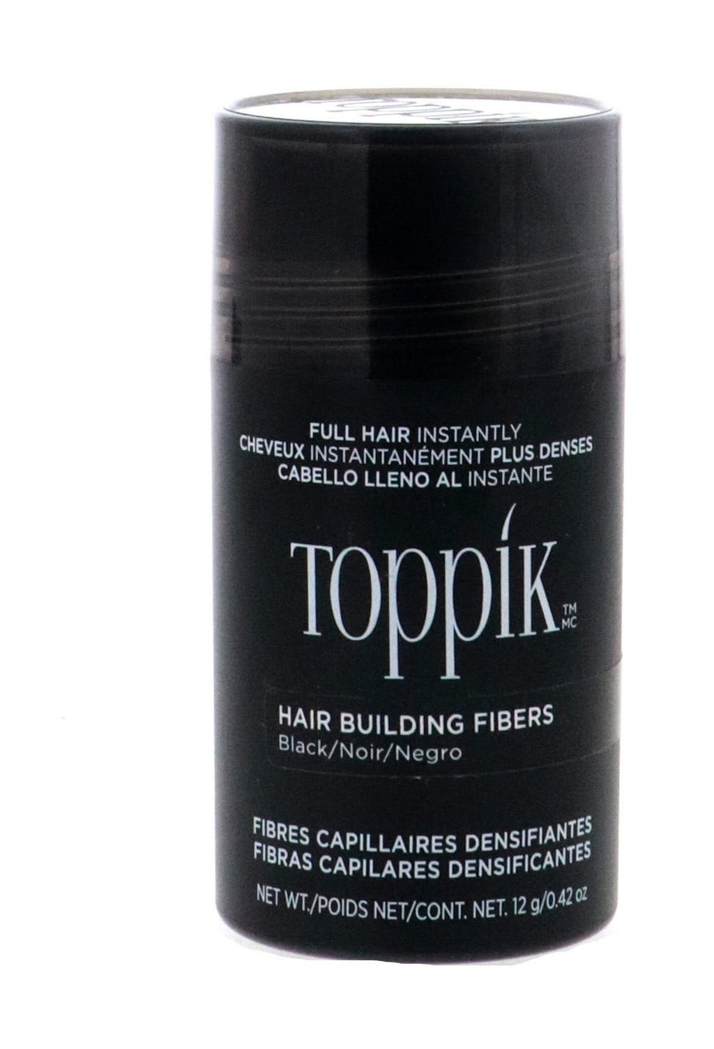 Hair Building Fibers Black 0.42 oz - 2 Pack for Thicker, Natural-Looking Hair