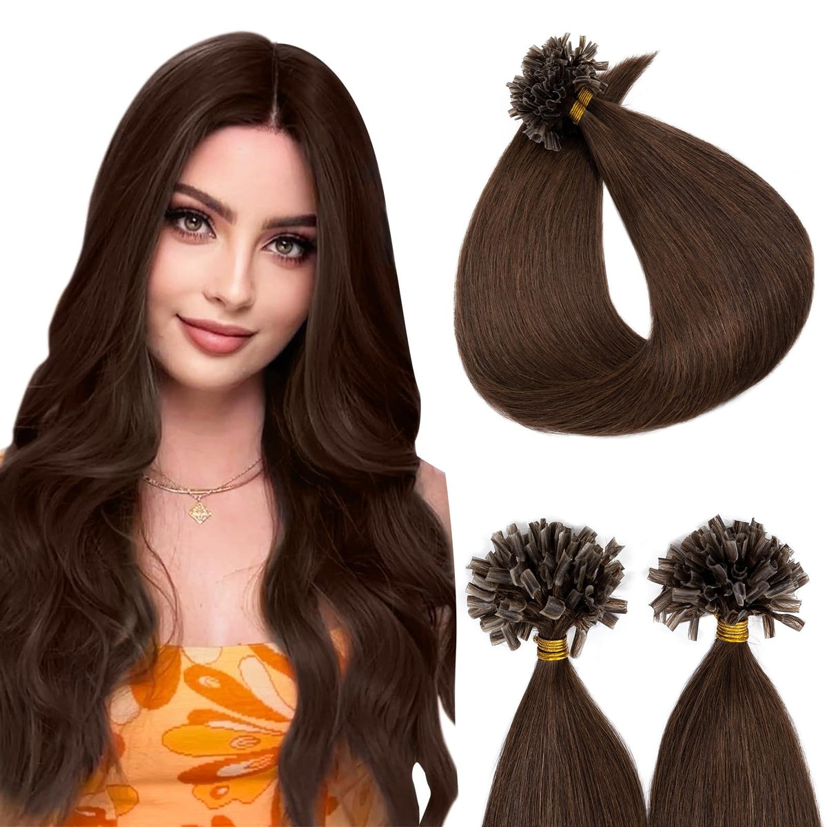 U Tip Hair Extensions Human Hair Pre Bonded Keratin Fusion