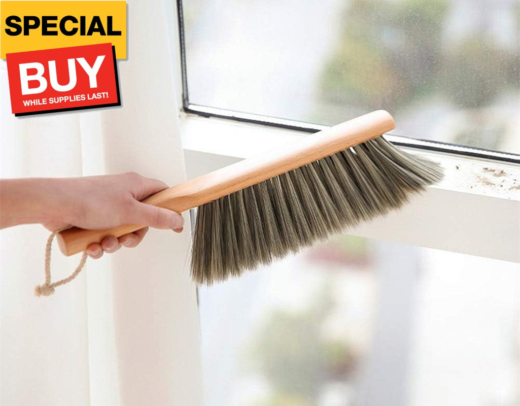 14-Inch Soft Bristle Dusting Brush with Oiled Beech Wood Handle - Indoor & Outdoor Cleaning Tool
