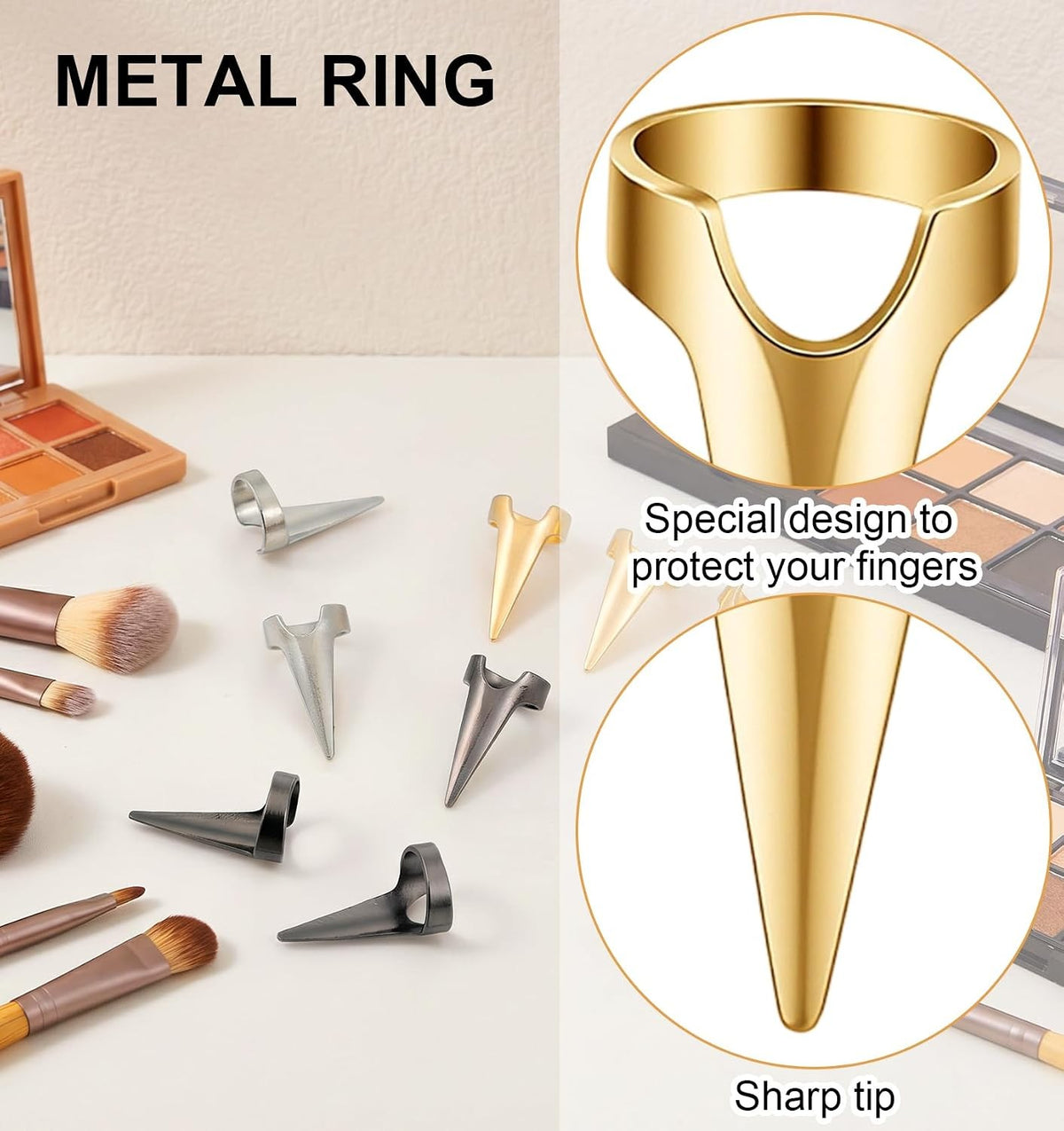 15 Pcs Metal Hair Braiding Parting Rings Set for Hair Styling & Styling Aids