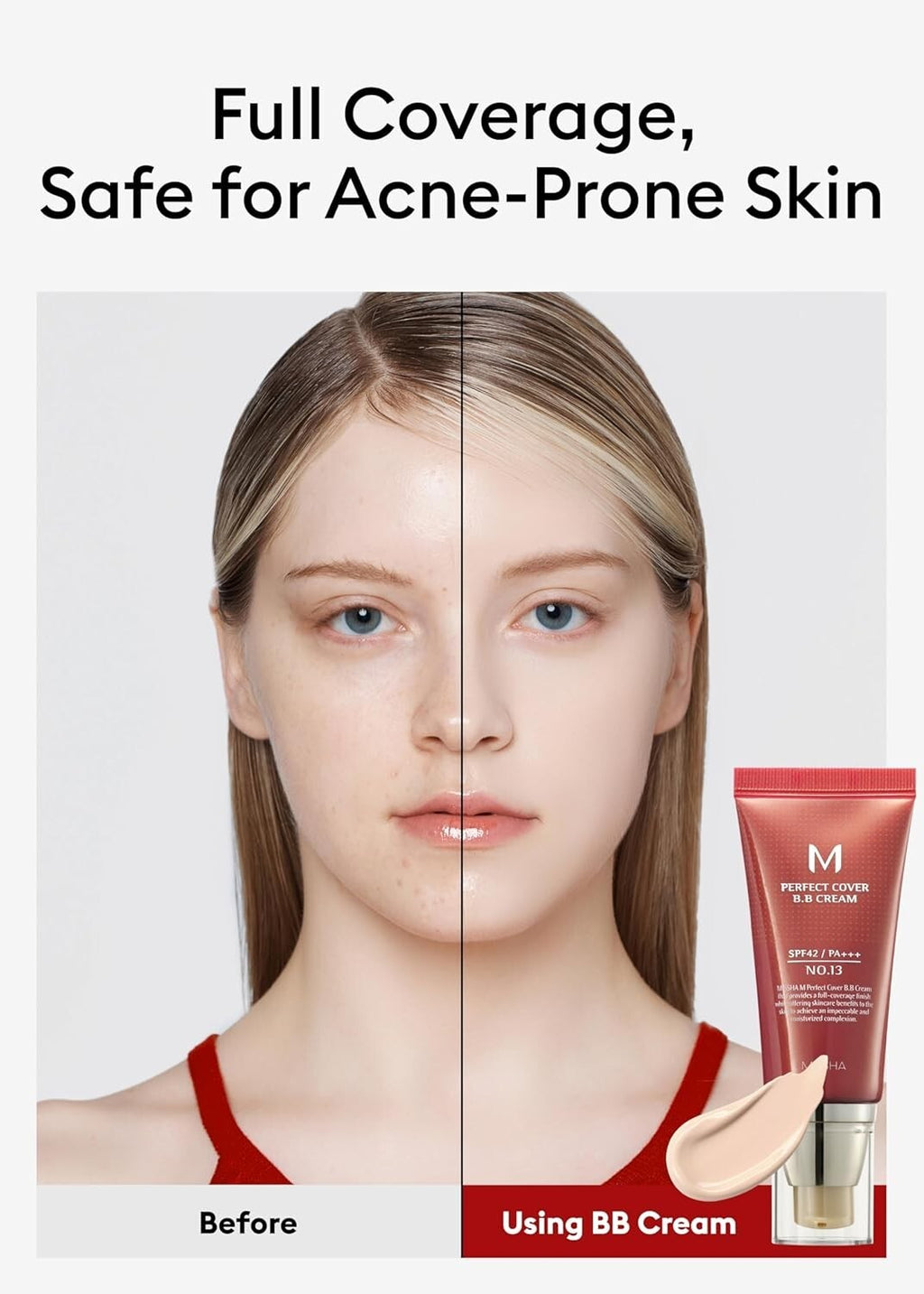 Missha BB Cream SPF42 Bright Beige 50ml - Flawless Coverage, Sun Protection