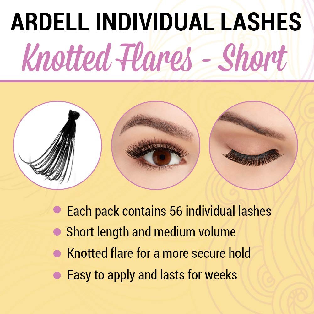 Andrea Knotted Flare Individual Lashes Short Black — 1 Pair (Pack of 4)