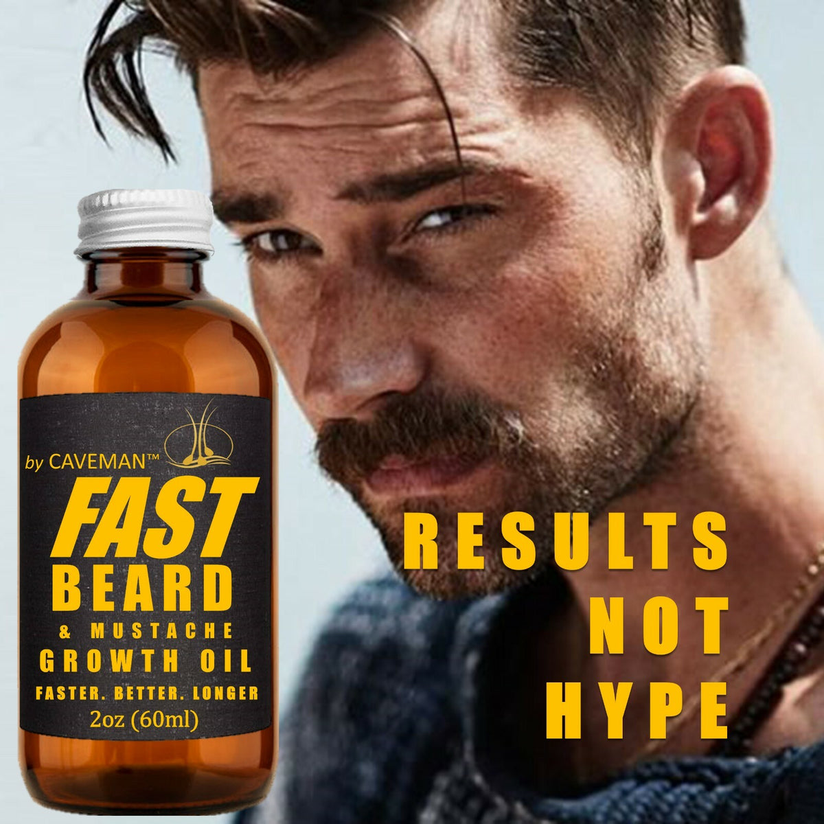 Men's Beard Growth Oil Serum Kit Set - Fast Beard & Mustache Grooming