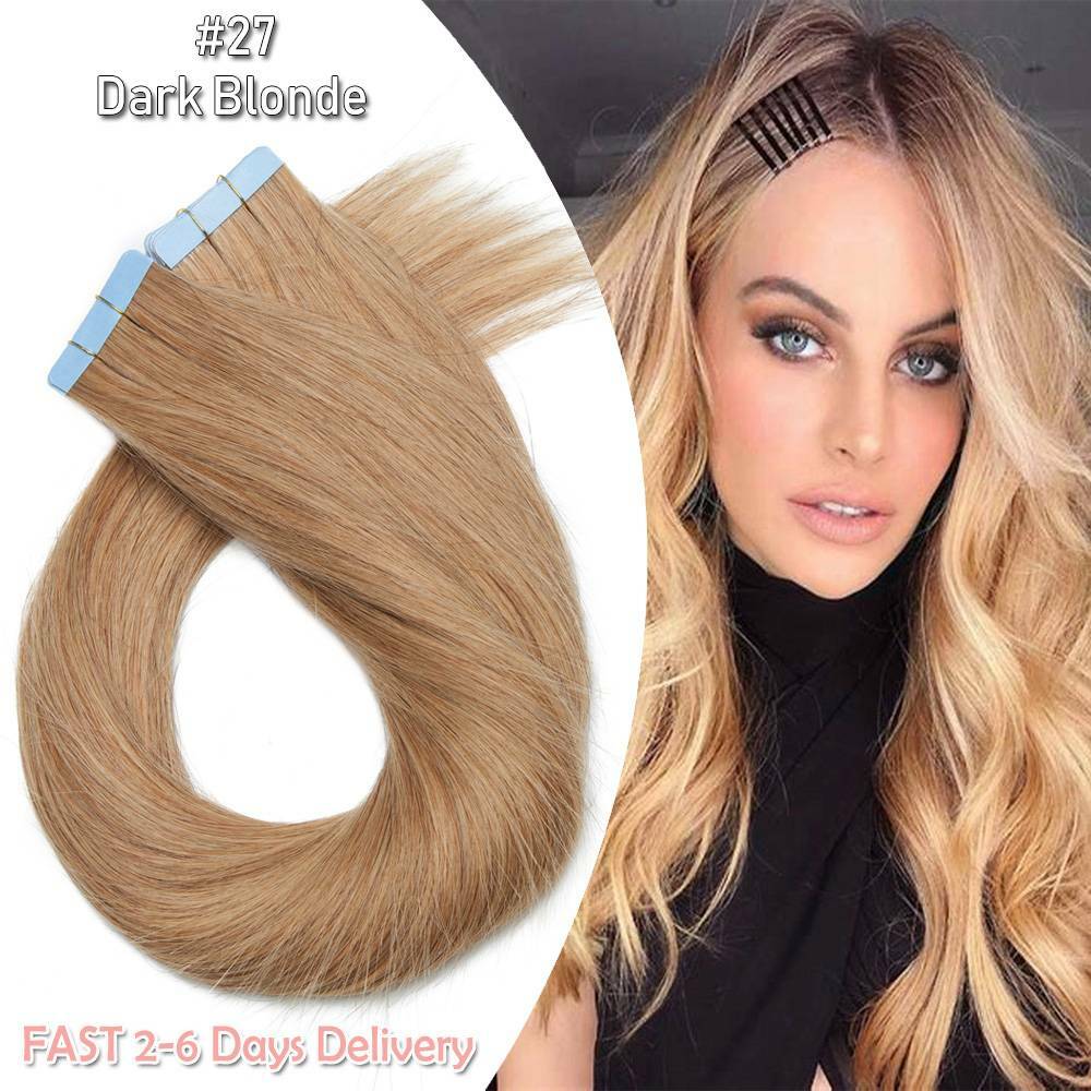 Remy Human Hair Tape-In Extensions 20-60pcs - Natural Black & Blonde Shades