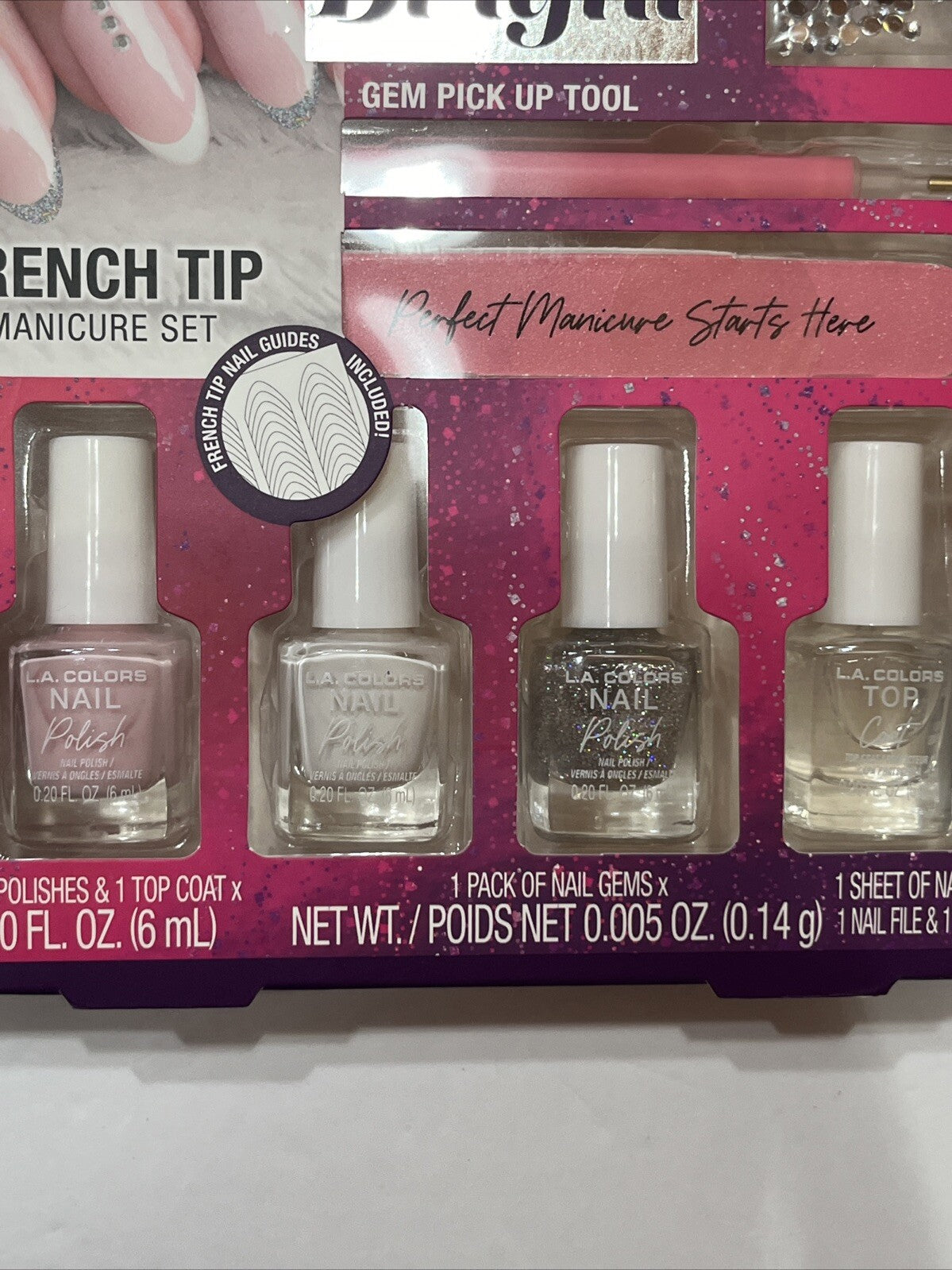 Nail Care French Tip Manicure Gift Set - 8 Piece Bright Colors