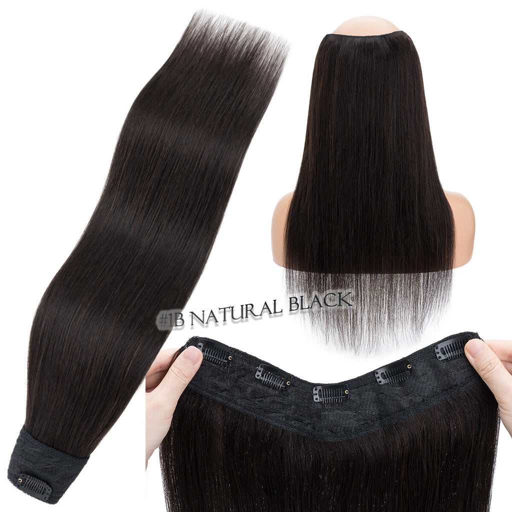 Clip-In Hair Extensions 100% Human Remy Hair Full Head V-Shape Long Styles