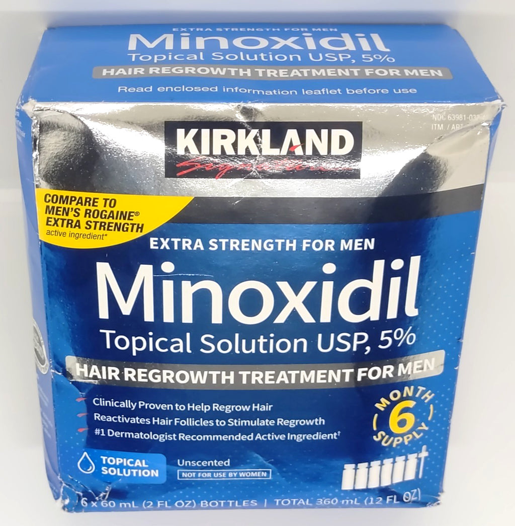 Minoxidil 5% Hair Regrowth Solution for Men - Extra Strength Kirkland Signature