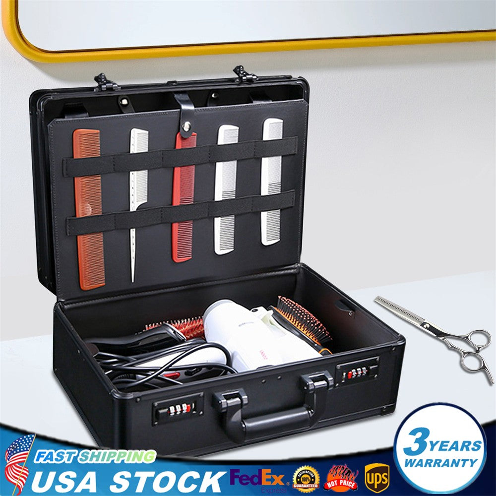Portable Barber Tool Storage Case for Clippers, Scissors & Styling Accessories