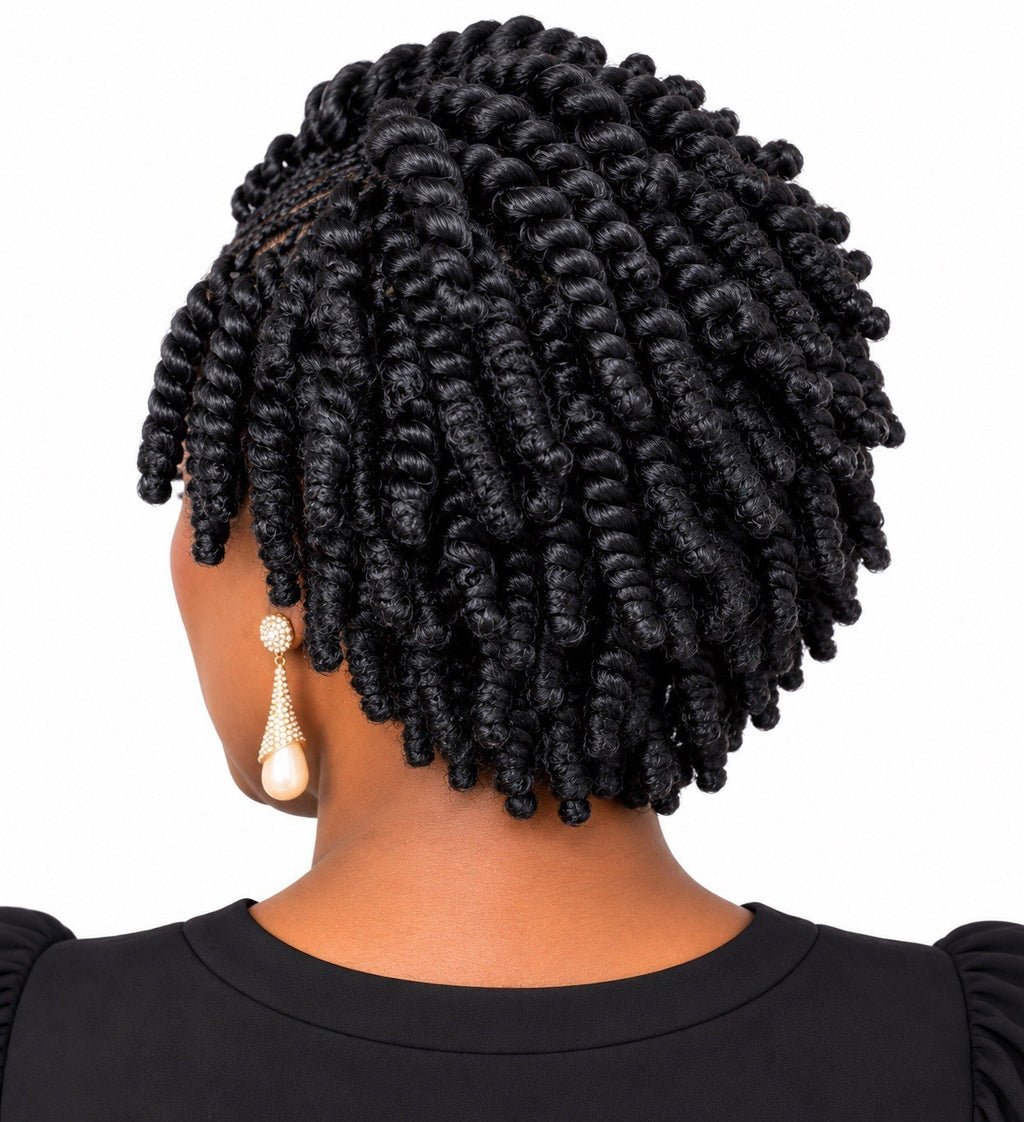 Short Spring Twist Braided Wig for Black Women - Natural Look, Protective Style