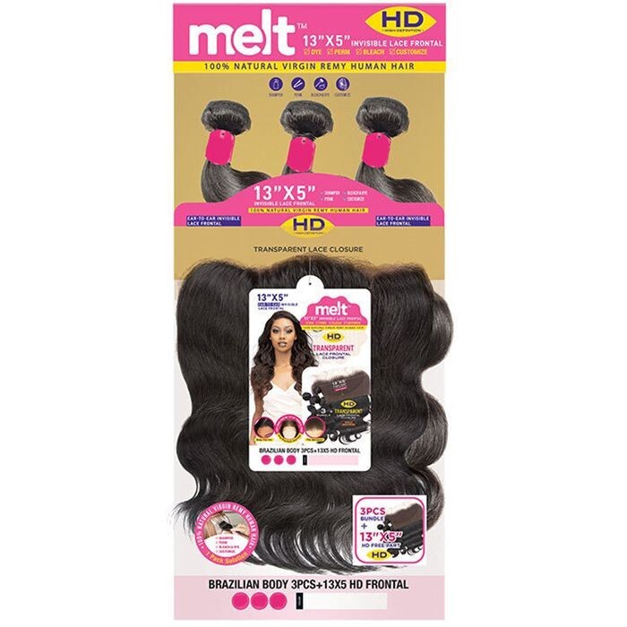 Virgin Human Hair Lace Frontal 13x5 HD Transparent Pre-Plucked Body Wave