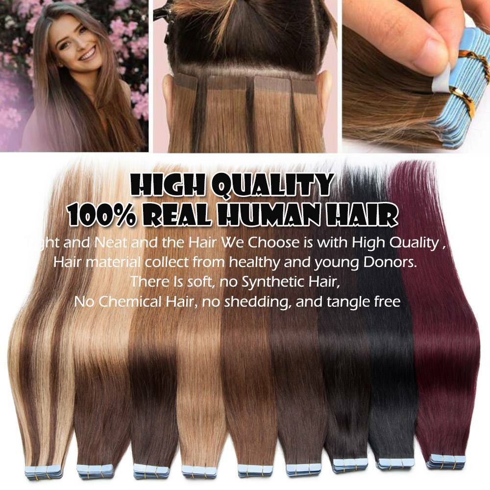 Tape In Hair Extensions Full Head Remy Human Hair Ombre Skin Weft