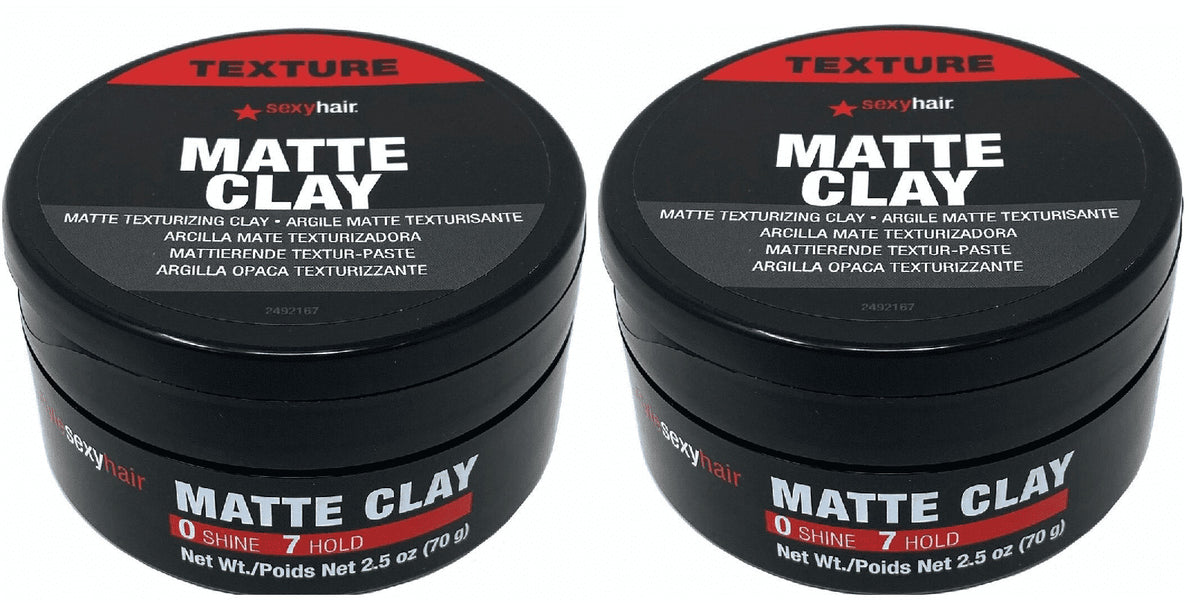 Matte Texturizing Hair Clay 2.5oz - Pack of 2 for Strong, Natural Hold