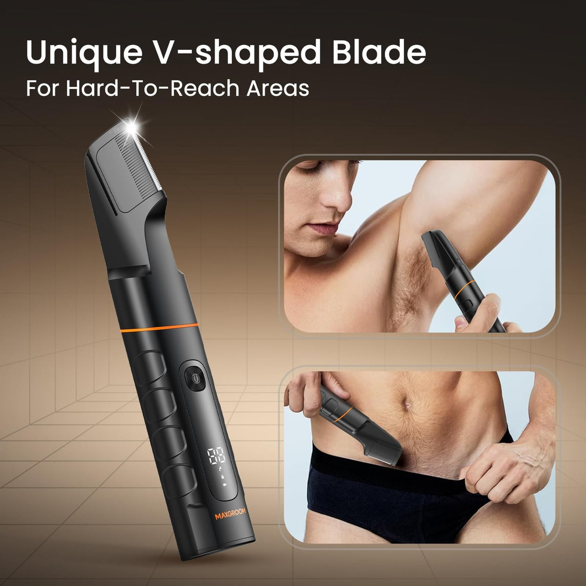 Men's All-in-One Body & Pubic Hair Trimmer Waterproof No-Nick Grooming Kit