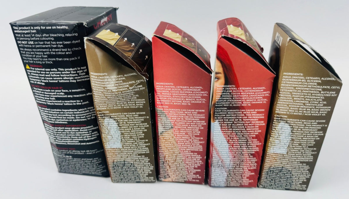 Hair Dye Set of 5 - Cherry Red, Instant Coffee, Red Again - Bleach London