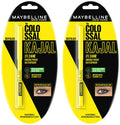 Waterproof Kajal Eyeliner Pencil - Deep Black, Long-Lasting, 0.35g Pack of 2