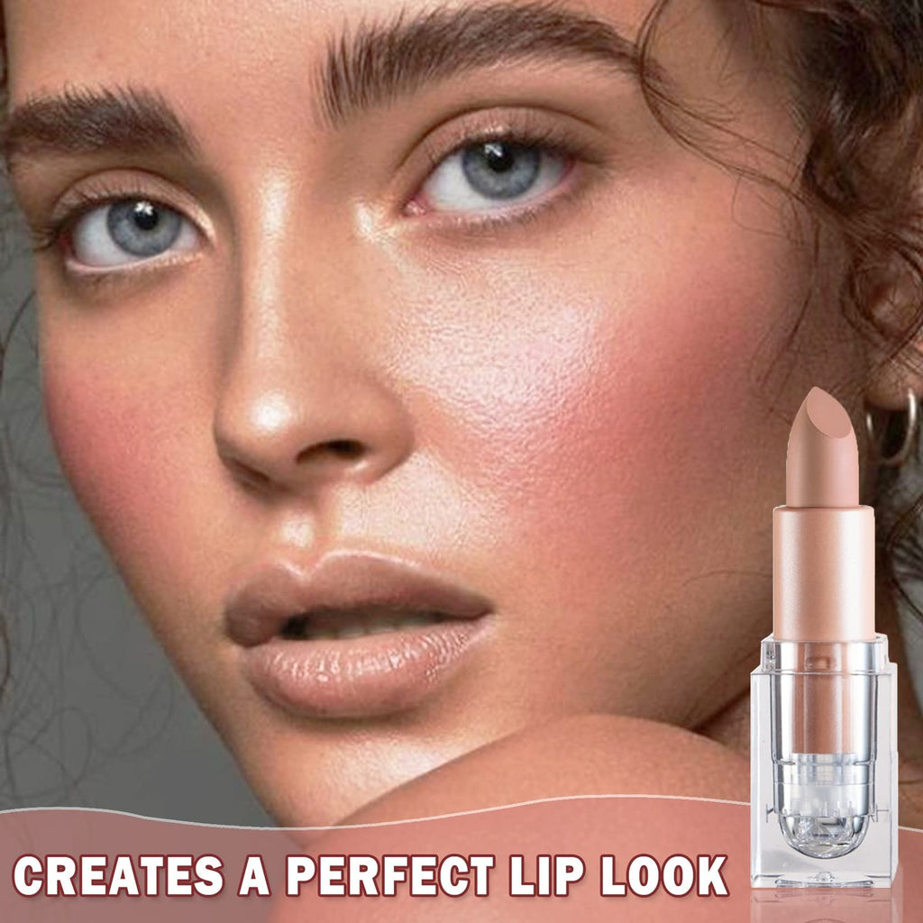 Matte Nude Lipstick Velvet Lip Gloss for Women Girls - White Peach