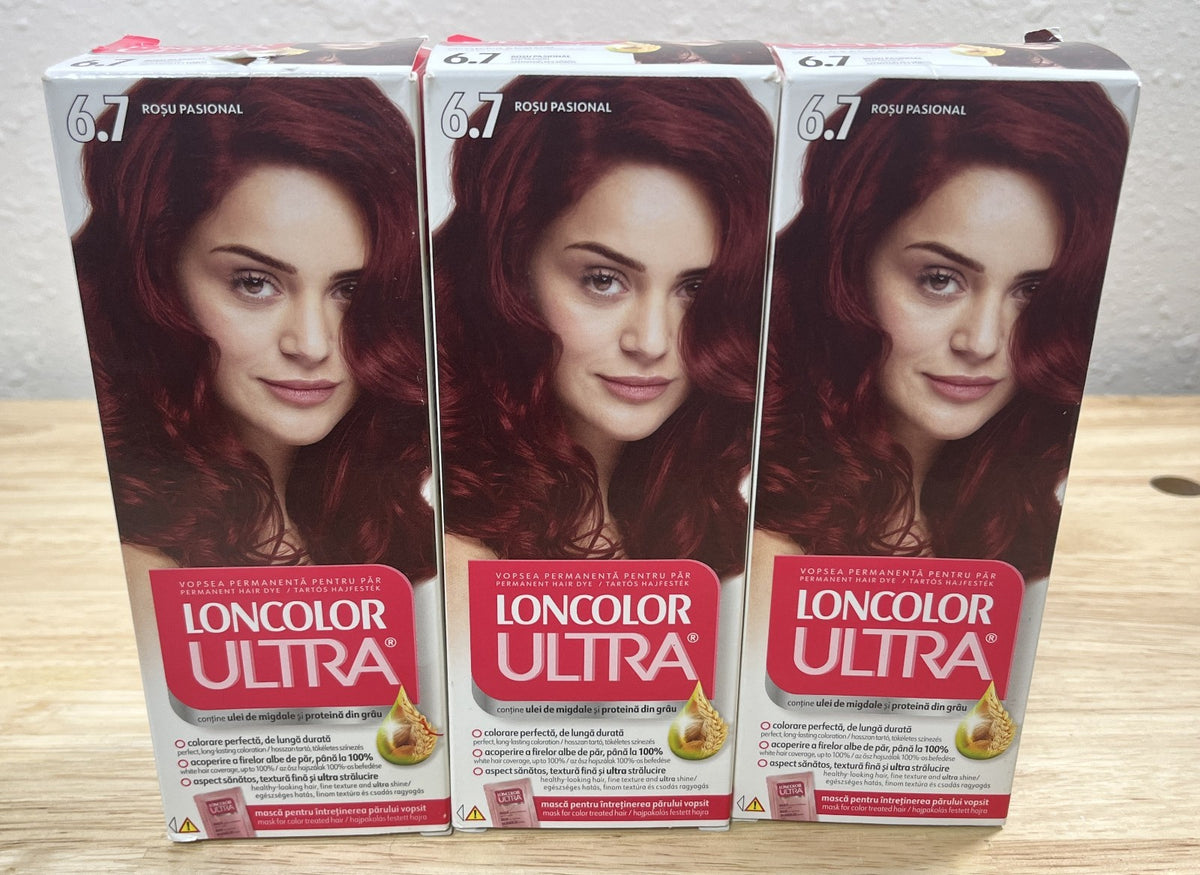 Red Passion Hair Color Kit - Long-Lasting Permanent Hair Dye - 3 Pack