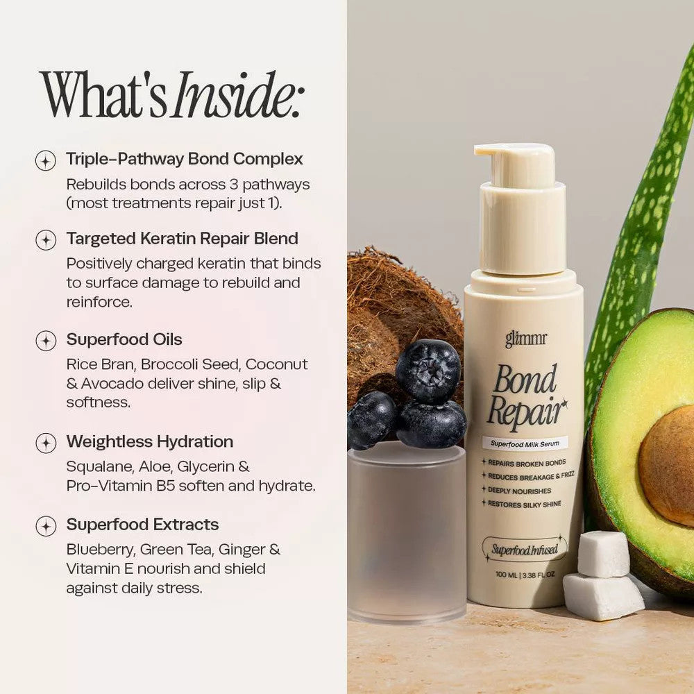 Hair Repair Serum - Hair Bond & Frizz Control with Natural Superfoods, 3.38 fl oz