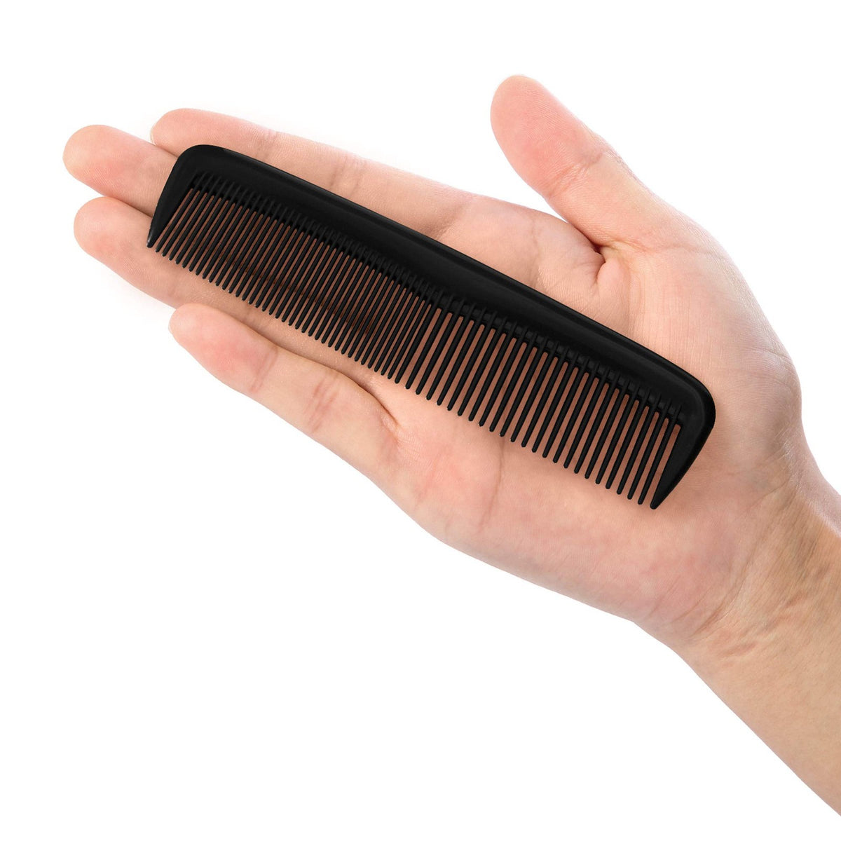 12-Piece Hair Comb Set - Fine Tooth Plastic Pocket Combs, Black