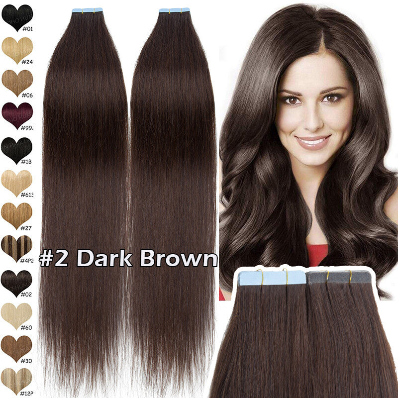 Thick Russian Tape-In Hair Extensions - Remy Human Hair Full Head