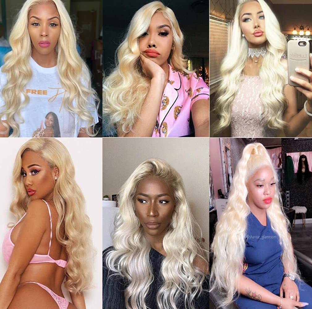 Brazilian Virgin Hair Body Wave Extensions - 613 Blonde, 32 Inch, 50g