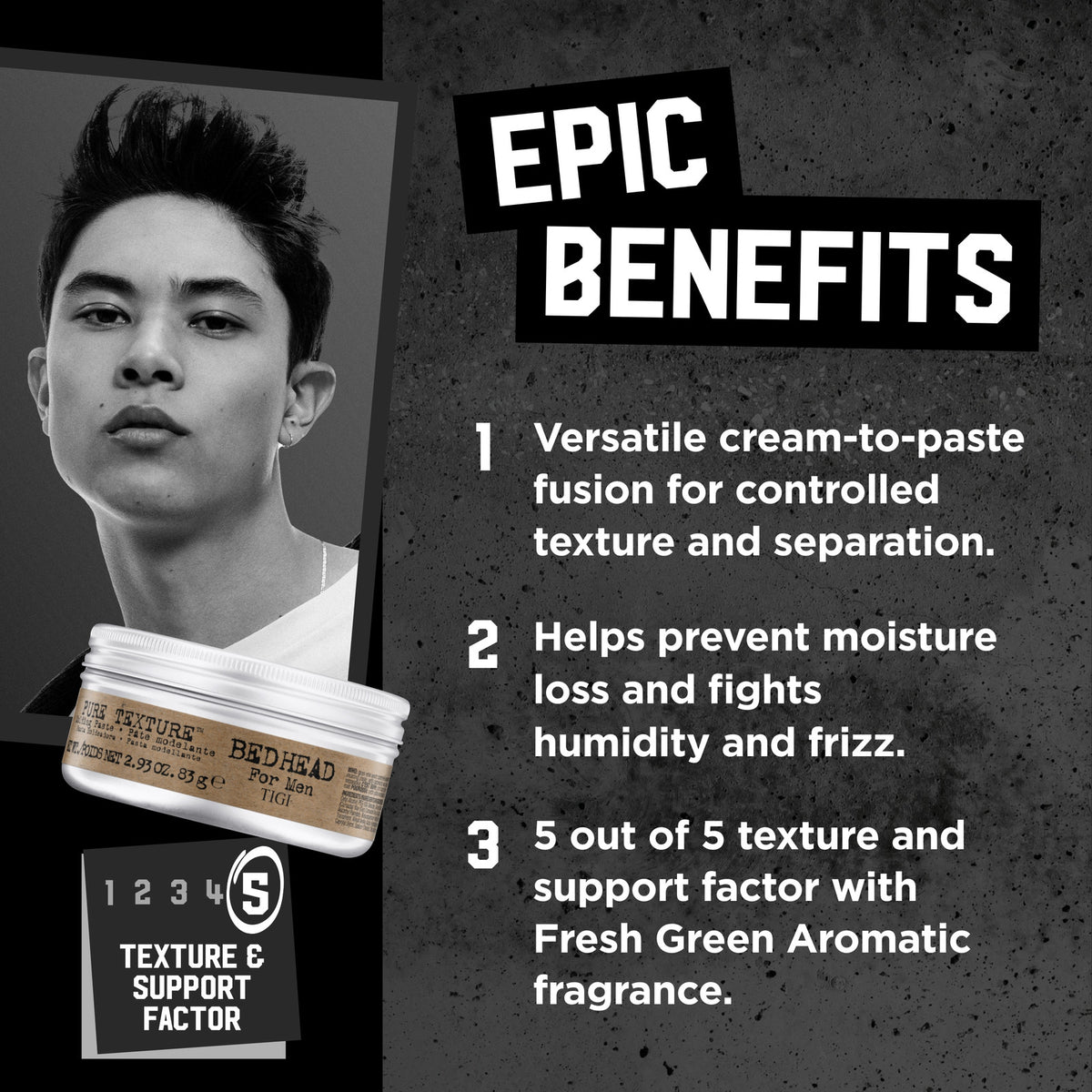 Men's Styling Paste - Matte Finish, Humidity & Frizz Control, 2.93 oz Pack of 2