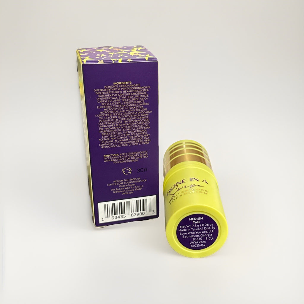 Foundation – Gone in a Swipe Center Core Foundation Medium Tan 0.26oz / 7.5g