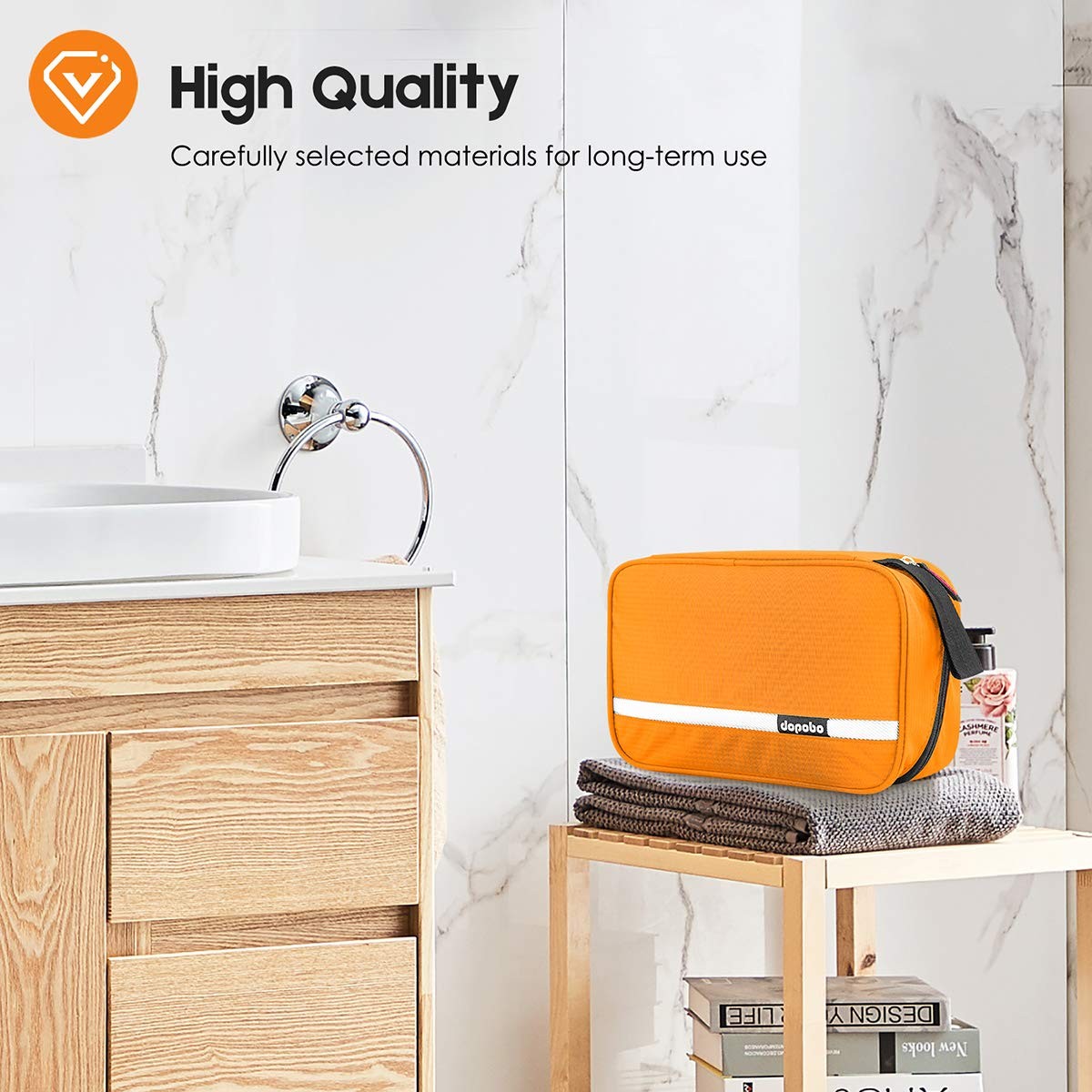 Waterproof Travel Toiletry Bag with Hanging Hook for Men & Women